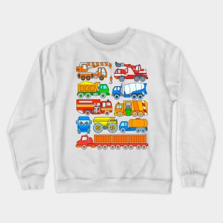 Trucks and Heavy Vehicles for Kids Crewneck Sweatshirt